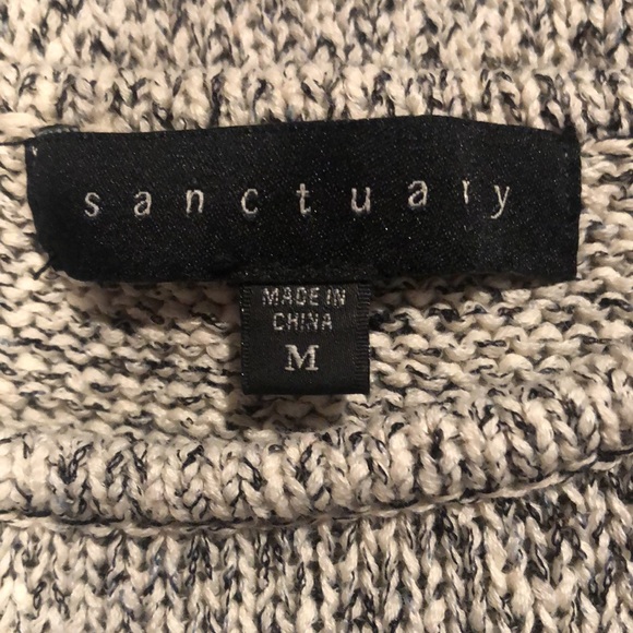 Anthropologie Sanctuary M Grey, Black, White Knit Sleeveless Sweater Tank - Picture 7 of 10